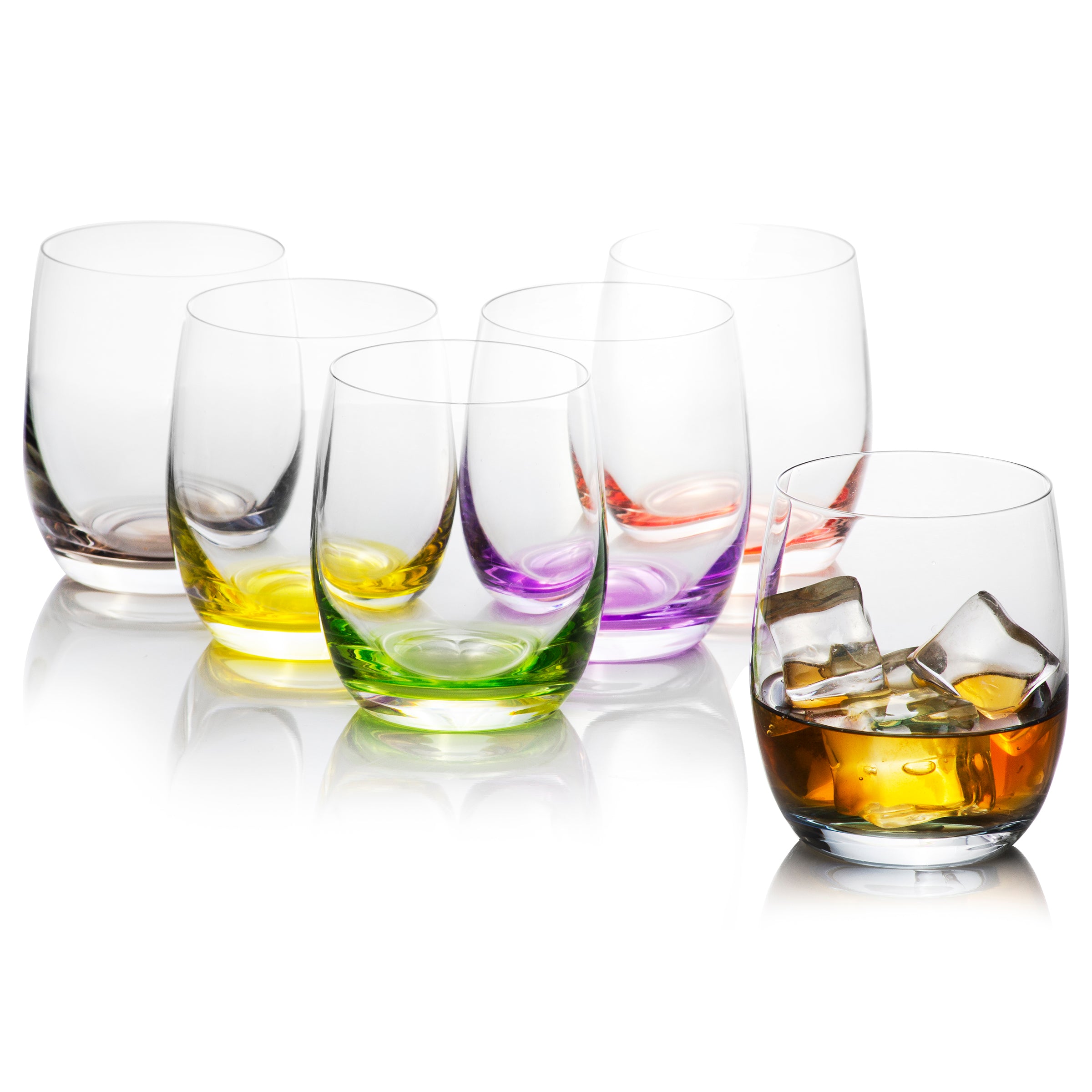 Rainbow Colored Tumblers Set Of 6 (10 Oz)