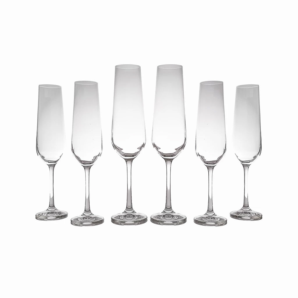 Sandra Champagne Flutes set of 6 (6.7 oz)