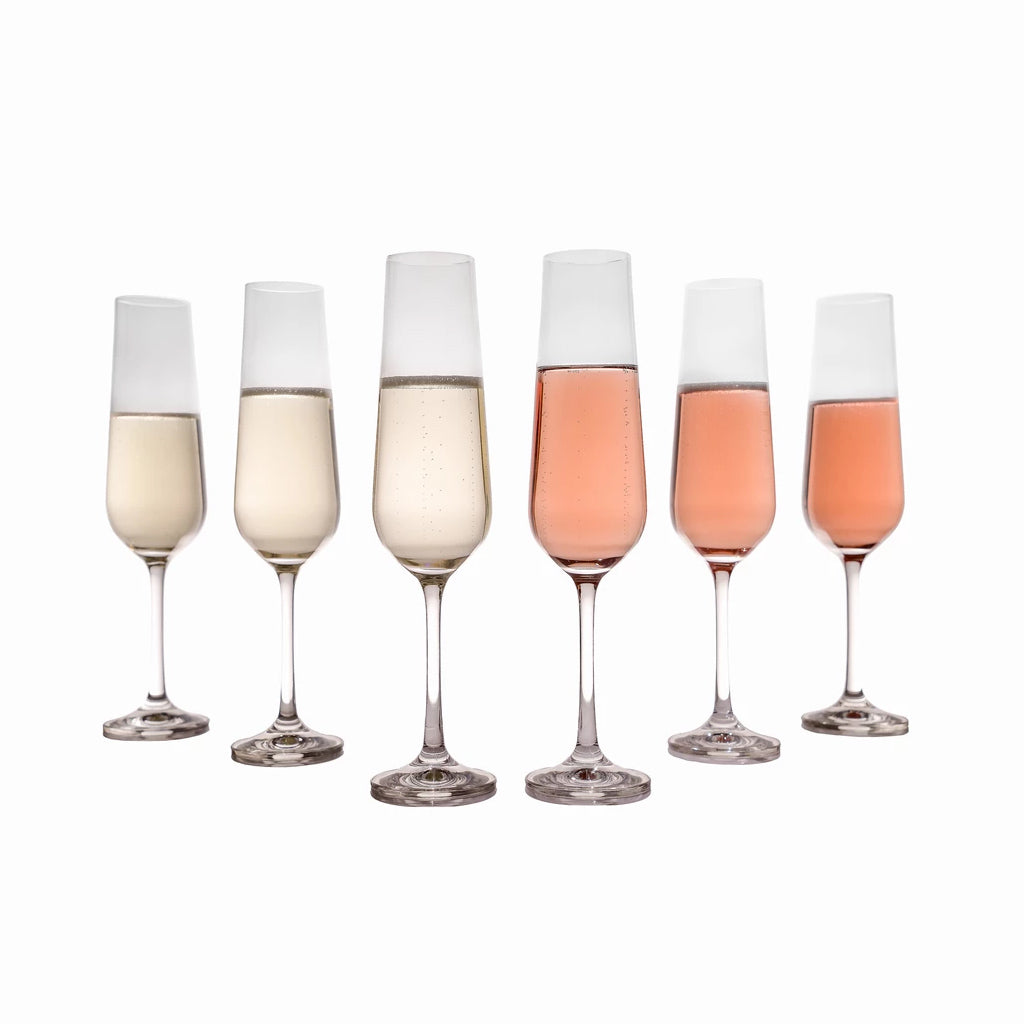 Sandra Champagne Flutes set of 6 (6.7 oz)