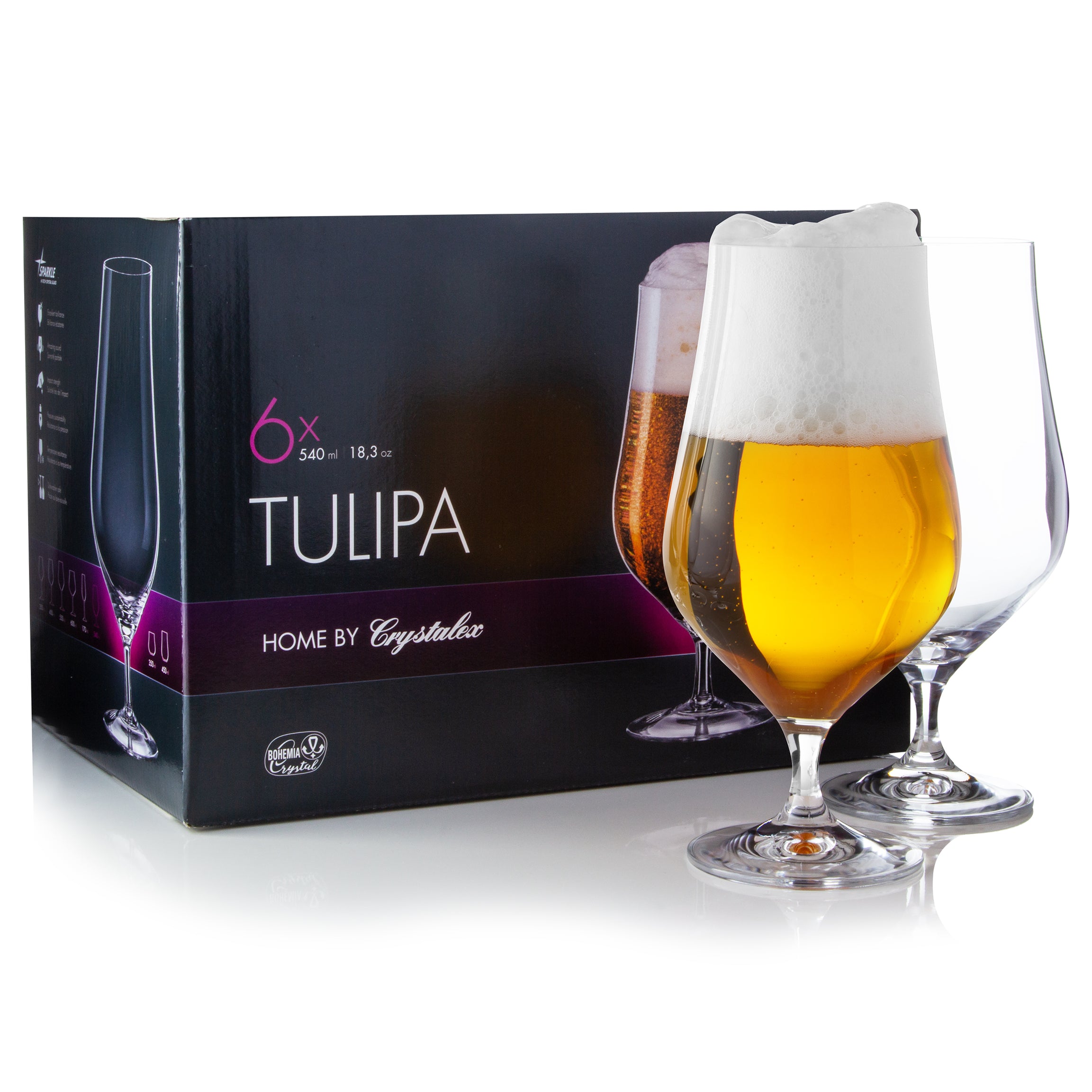 Tulipa Beer Glasses Set of 6 (18.3 oz)