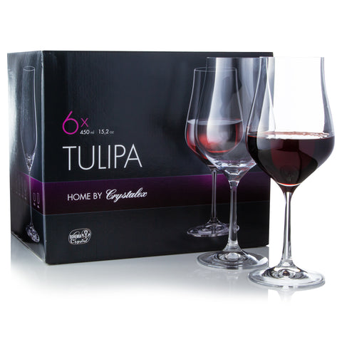 Tulipa Red Wine Glasses Set of 6 (15.2 oz)