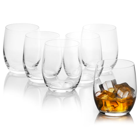 Club Whiskey Tumblers Set of 6 Glass (10 oz)