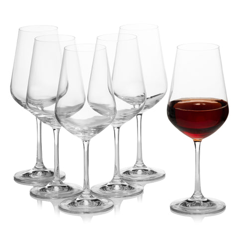 Sandra Big Red Wine Glasses Set of 6 (15 oz)