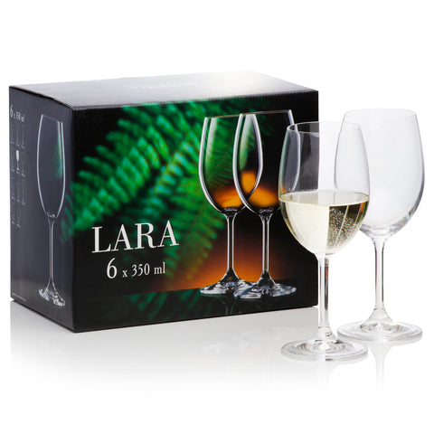 Lara White wine glasses Set of 6 (11.8 oz)