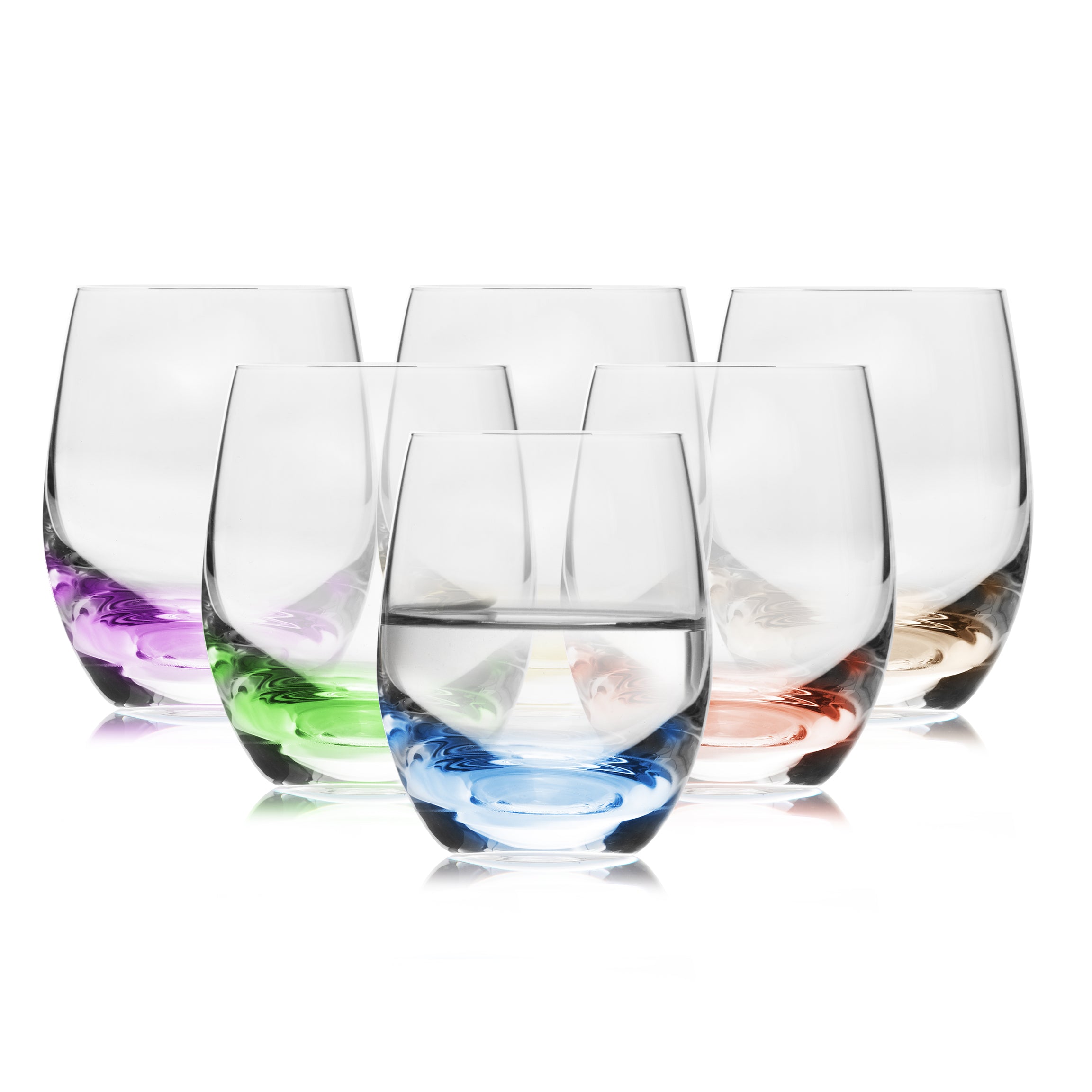 Rainbow colored Shot Glasses Set of 6 (2.2 oz)