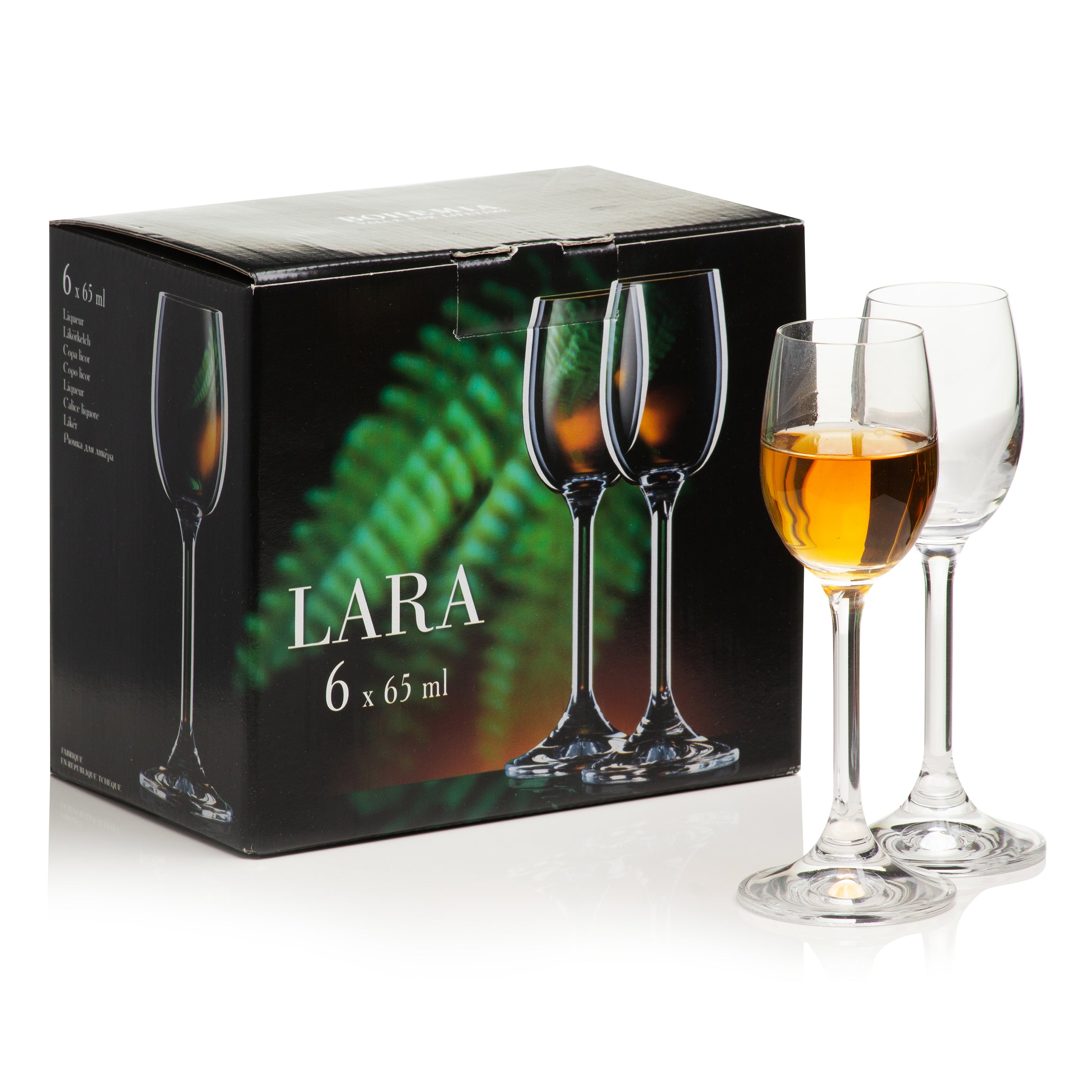 Lara Wine Glasses Set of 6 (2.1 oz) – Crystal Decor