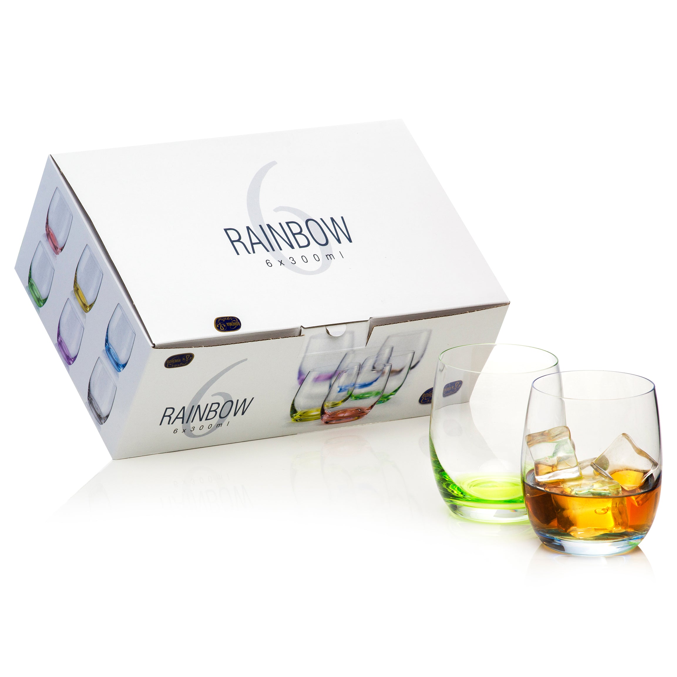 Rainbow Colored Tumblers Set Of 6 (10 Oz)