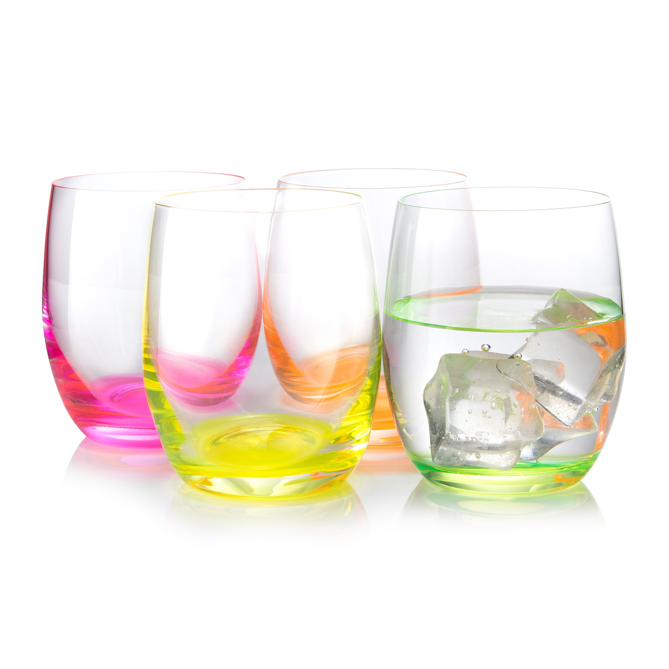 Neon Multi Colored Tumbler Set of 4 (10 oz)
