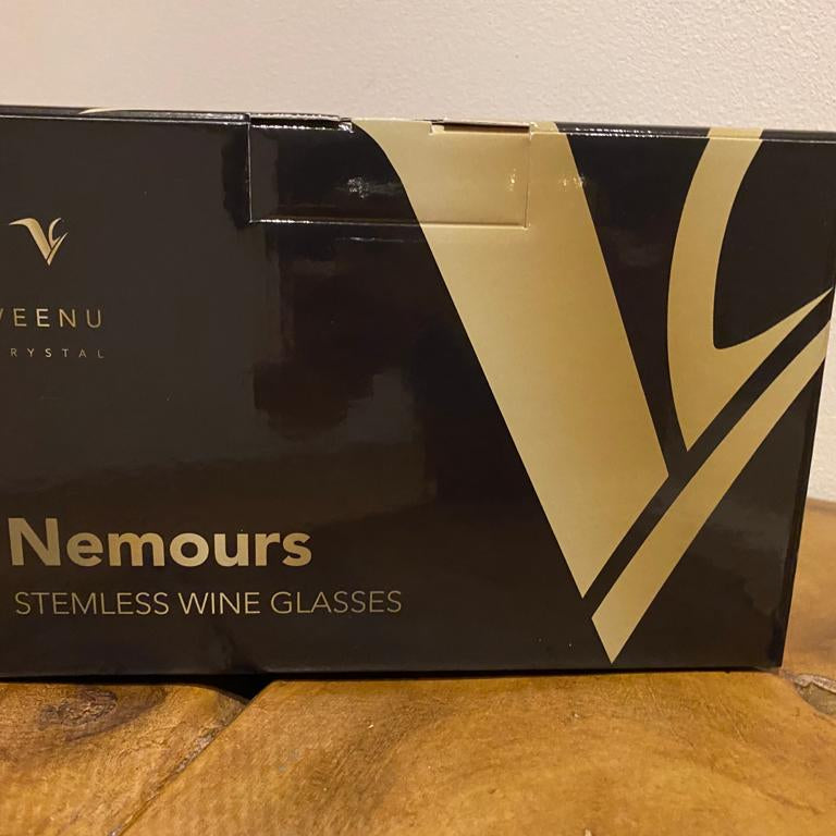 Veenu Crystal Nemours Stemless Red Wine tumblers set of 2 (16.9 Oz)