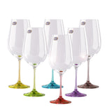 Rainbow Colored Wine Glasses Set of 6 (18.5 oz)