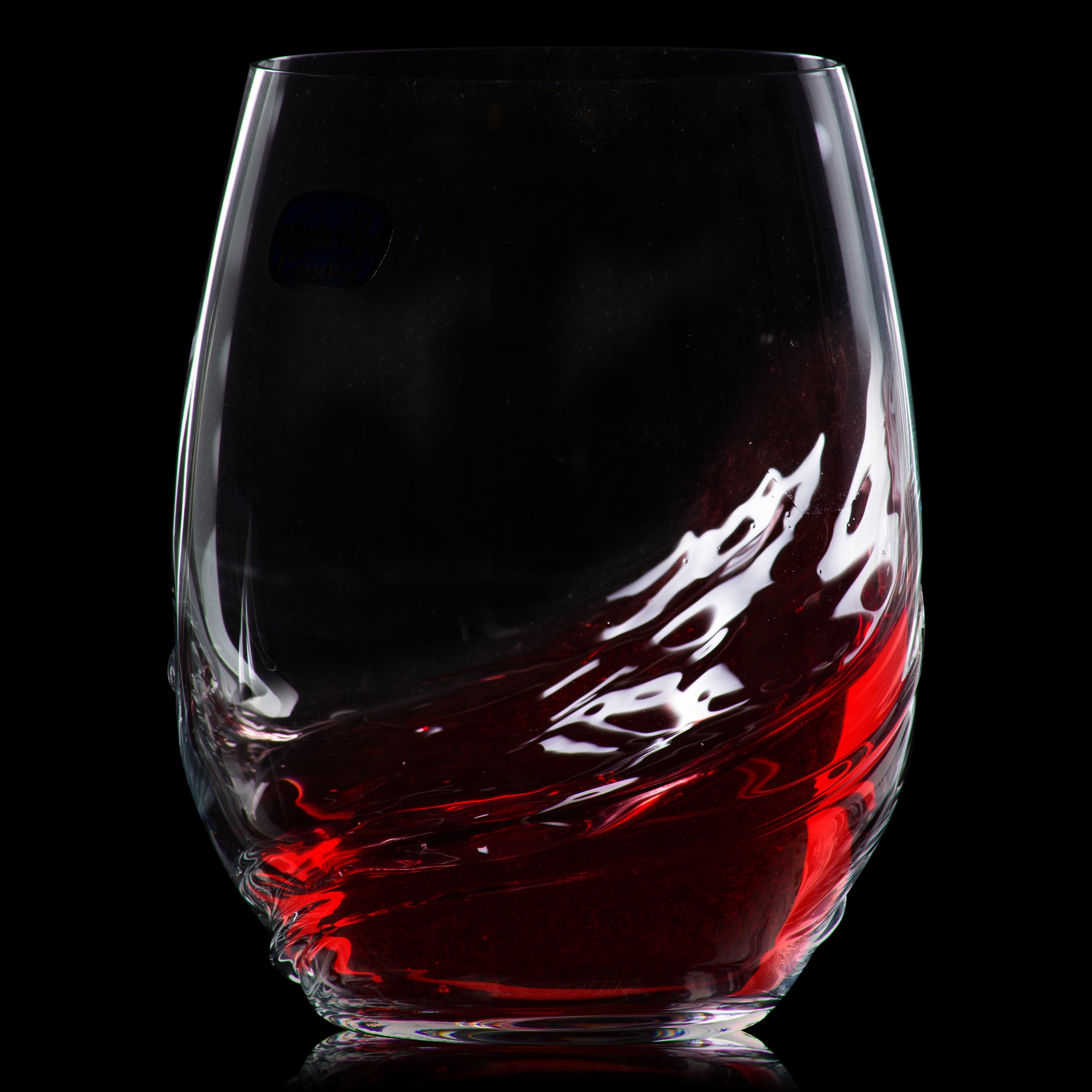Veenu Crystal Nemours Stemless Red Wine tumblers set of 2 (16.9 Oz)